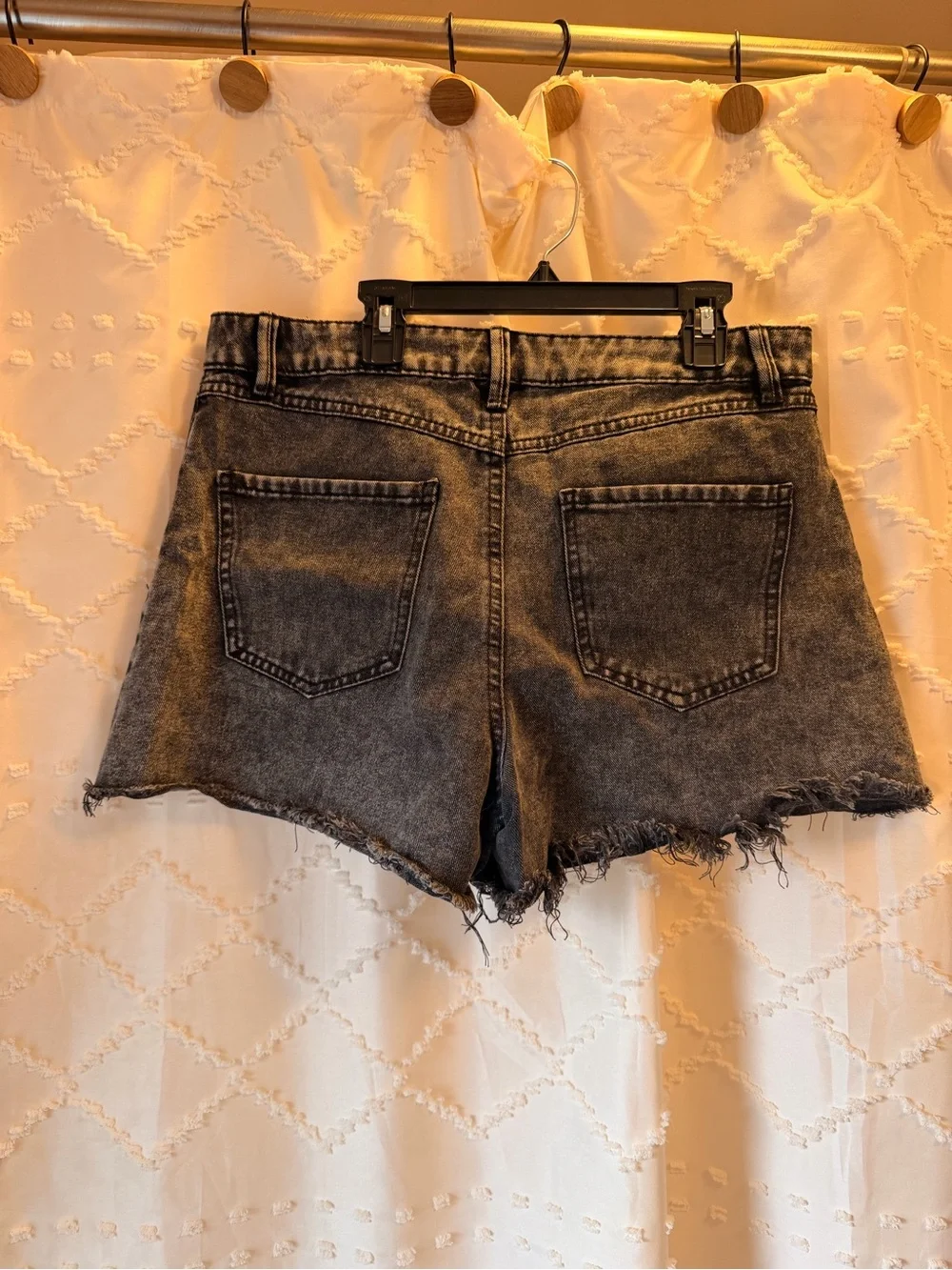 Rewash Black Washed Denim Cutoff Shorts